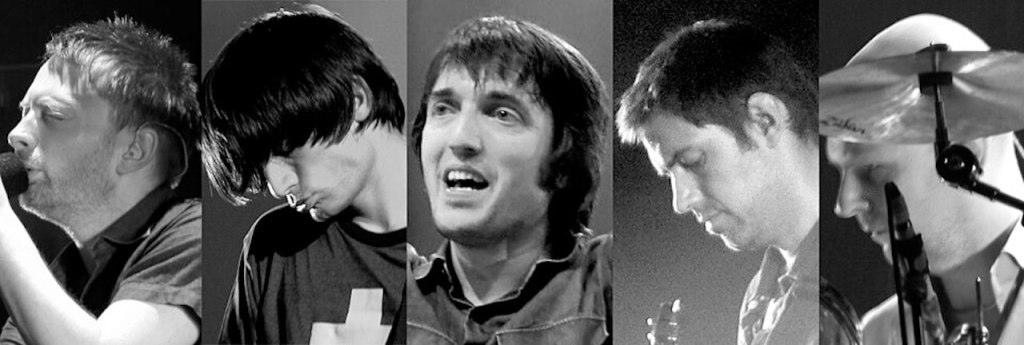 alt="Radiohead band members"